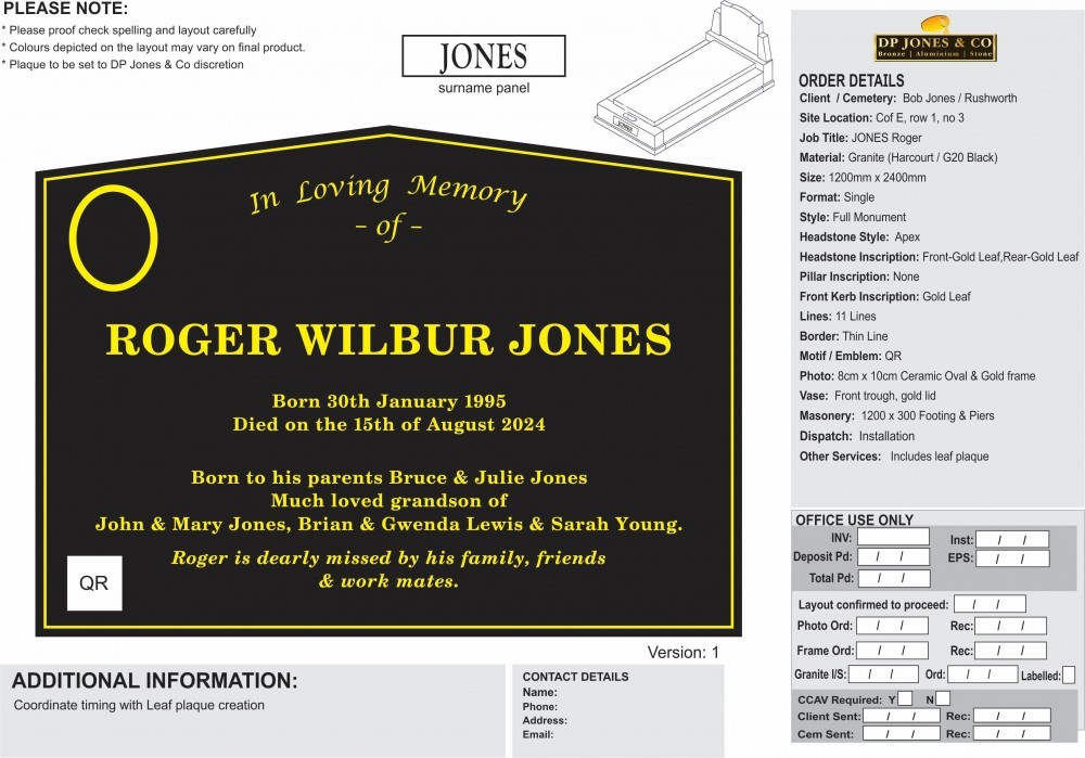 5 Monument Order Template-example