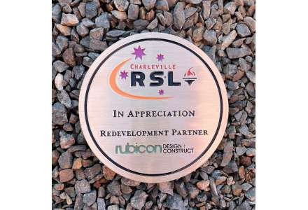 Charleville redevelopment - round plaque - coloured text
