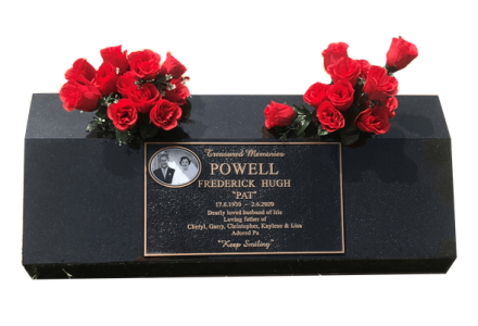 Double Granite Desk - Twilight Black - single interment